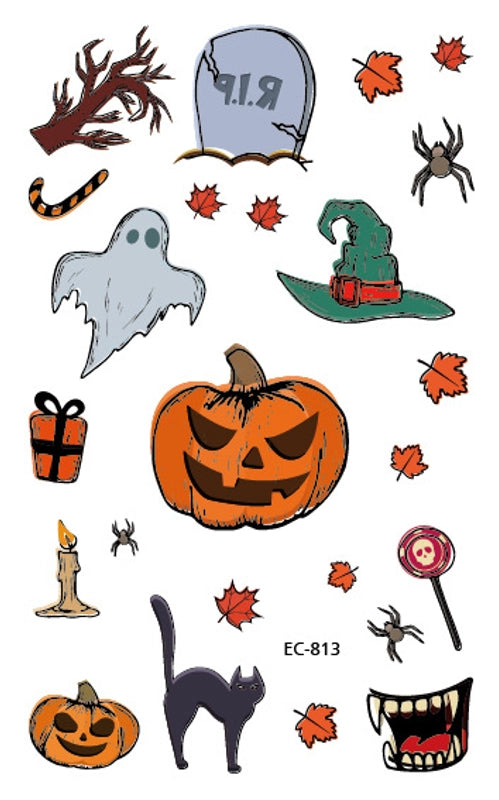 Halloween Pumpkin Masquerade Party Tattoo Stickers