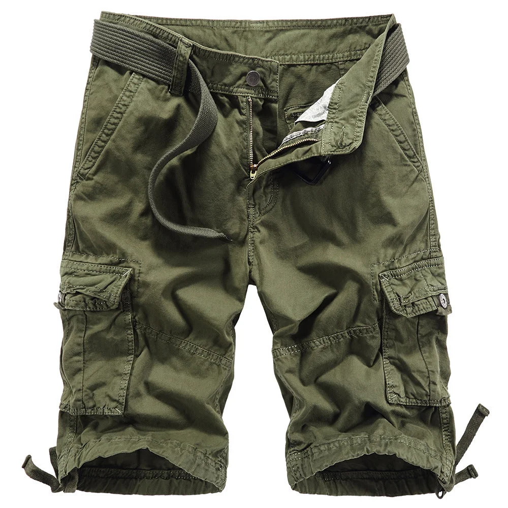 Men Multi-pocket Cotton Casual Daily Beach Cargo Shorts