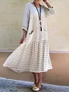 Crew Neck Women Fall Dresses Daily Casual Cotton Dresses