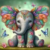 Schmetterlingselefant - runder Bohrer Diamantmalerei - 30 * 30cm