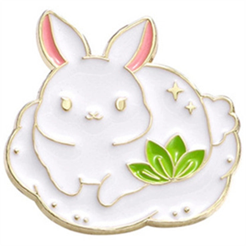 Cartoon Style Cute Rabbit Animal Panda Alloy Stamping Stoving Varnish Plating Unisex Brooches Collar Pin