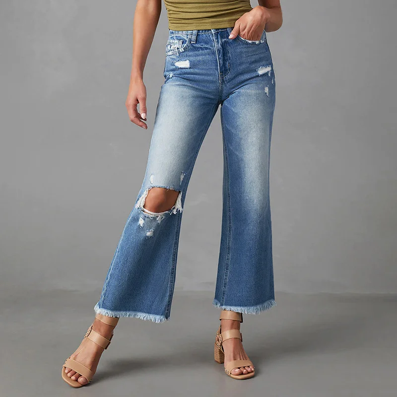 Women's High Elastic Micro Flared Denim Jeans