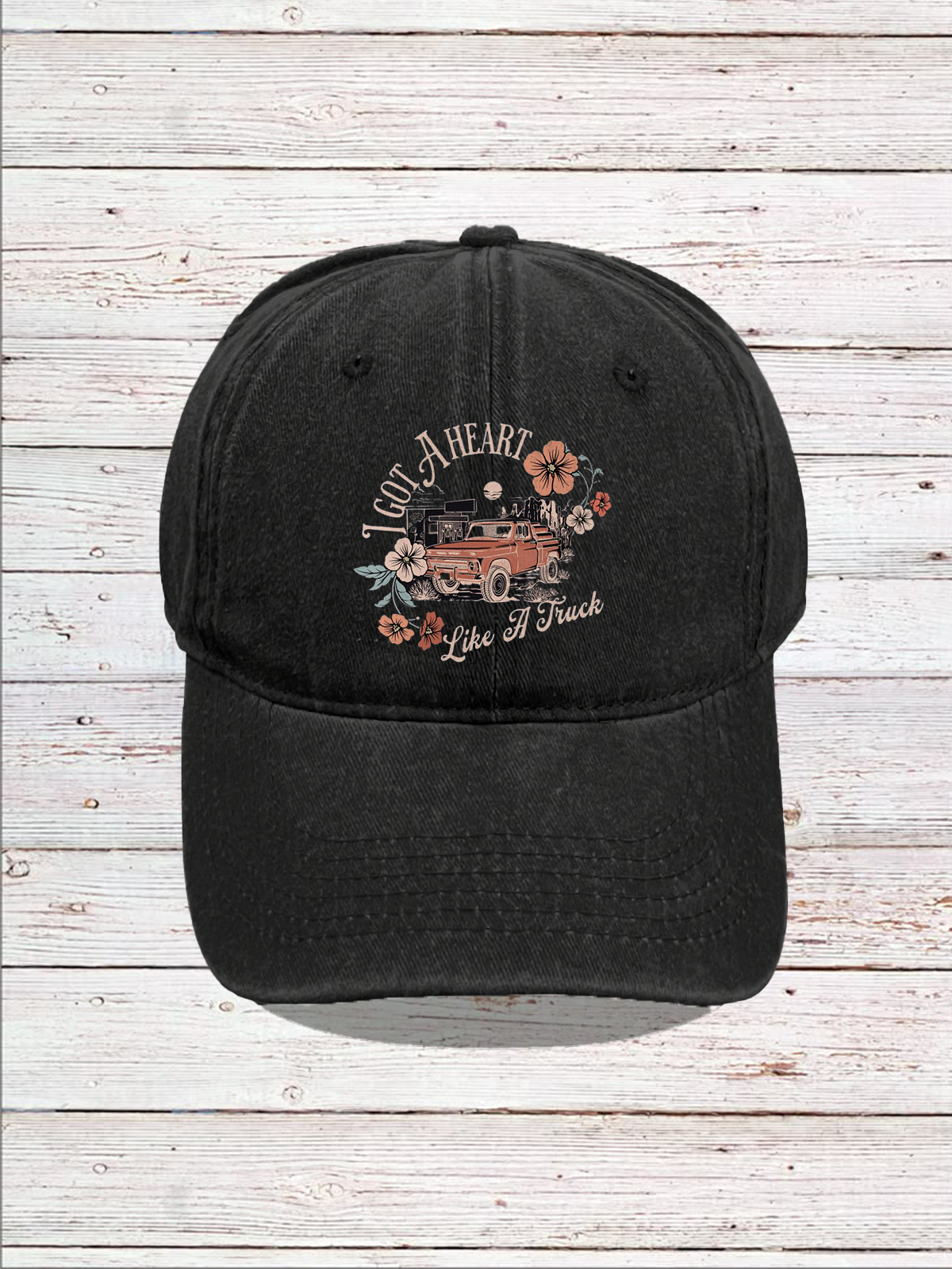 Western Style Retro Washed Distressed Letter Print Baseball Cap