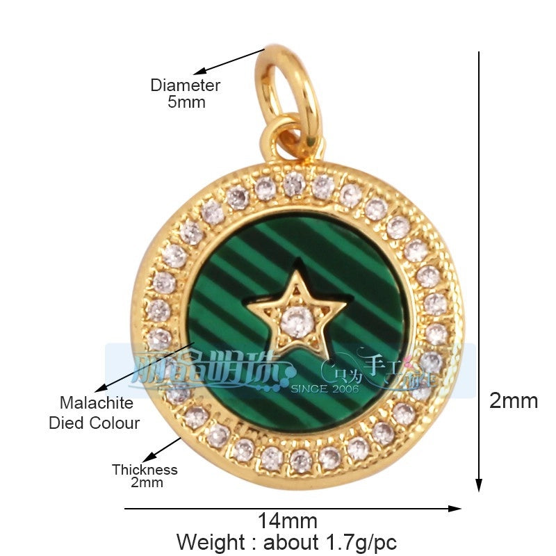 1 Piece 15 * 21mm 18 * 23mm 9*16mm Copper Zircon Sun Star Lightning Pendant Jewelry Accessories