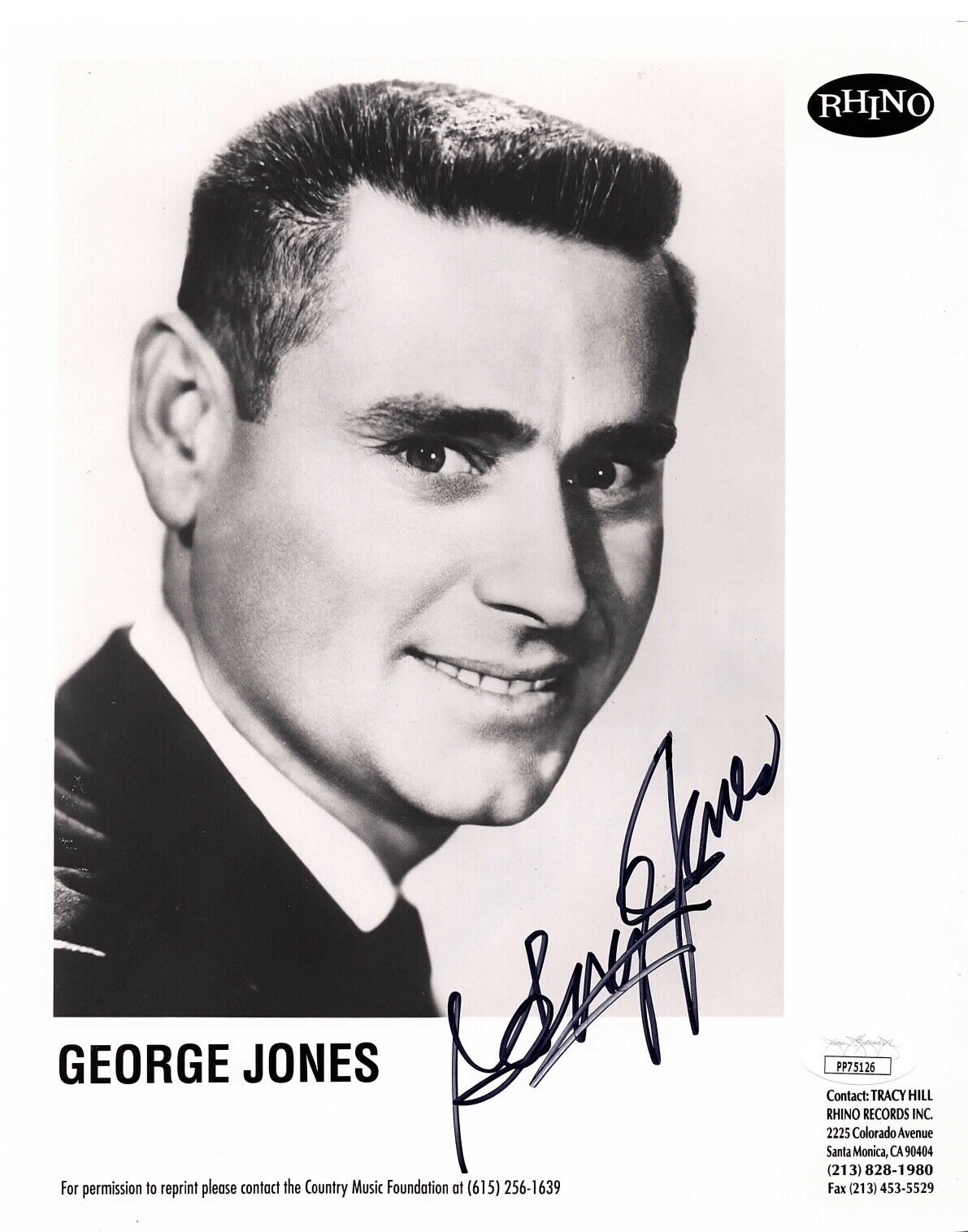 GEORGE JONES Autograph Hand SIGNED 8x10 Photo Poster painting Country Music JSA CERTIFIED RARE