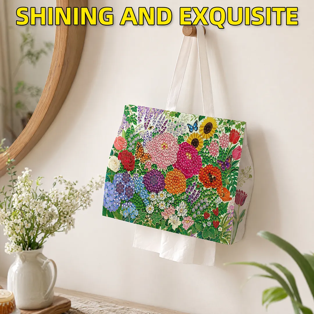 Diamond Tissue Organizer Exquisite Craftsmanship for Bathroom Bedroom Decor (Garden flowers)