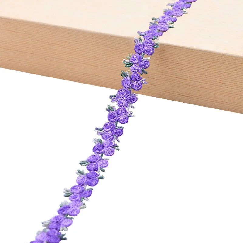 2Yards Flower Embroidered Lace Trim Ribbons Fabric Trim DIY Sewing Handmade Craft Materials Clothes Accessories Home Decoration
