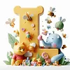 （Multi-Style)Winnie the Pooh's 26 Alphabet-Full Round Diamond Painting 30*30CM