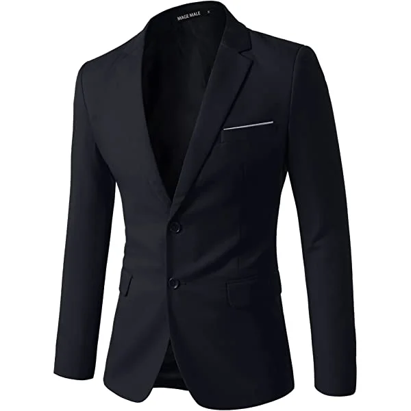 MAGE MALE Men's Slim Fit Suit Separates,Single Breasted Solid Jacket Vest Pants 