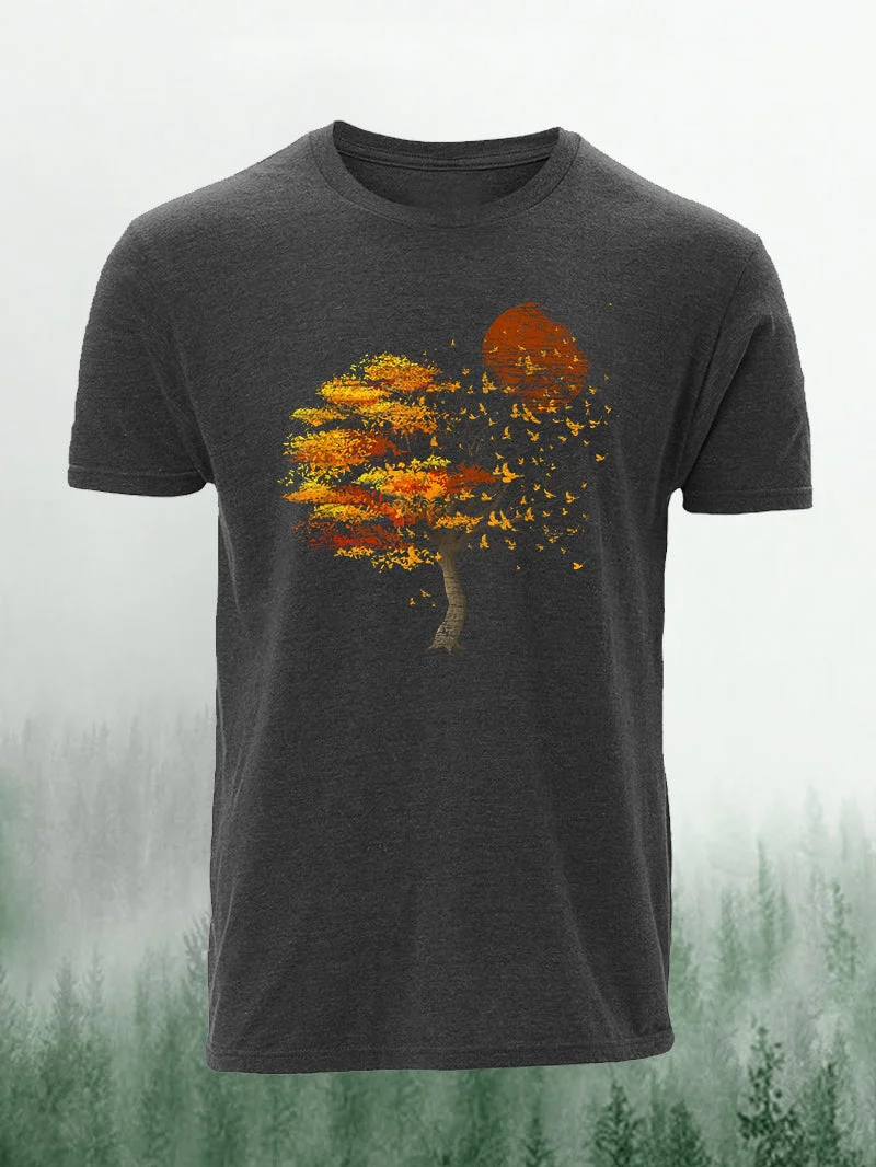 Men's Outdoor Colorful Tree Short-Sleeved Shirt in  mildstyles
