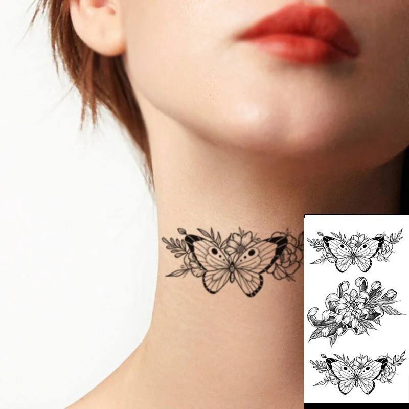Butterfly Fake Tattoo Stickers Temporary Lunar Moon Lovely Insect Animal Body Makeup Waterproof Art for Kids Men Women