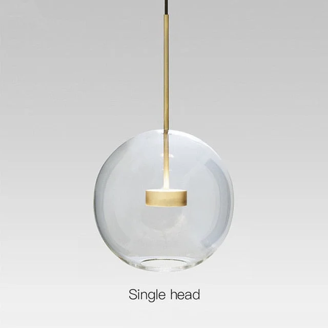 Modern Creative Clear Glass Bubble Ball Led Pendant Lamp for dining room living room bar LED Glass Hang Lamp