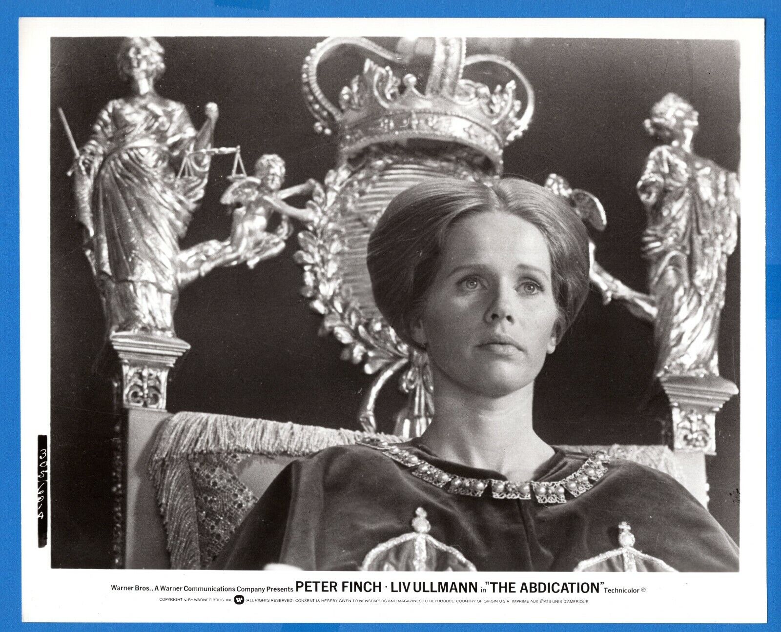 LIV ULLMANN Actress 8x10 Promo News Vintage Photo Poster painting THE ABDICATION Movie 1974