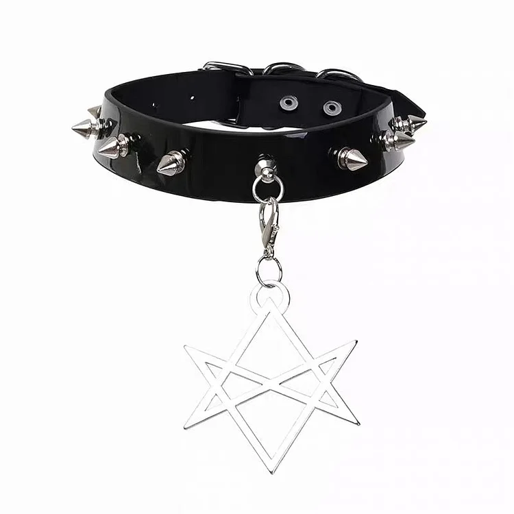 Rivets Pentacle Pendant Choker