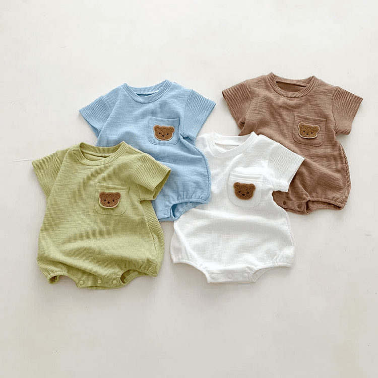 Baby Four Colors Breathable Bear Bodysuit