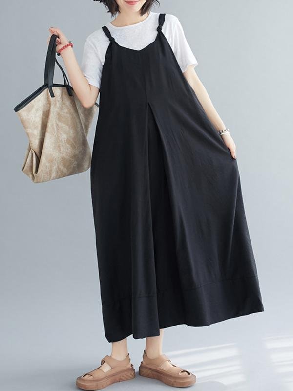Loose Simple Solid Wide Leg Jumpsuits