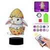 Acrylic Double Sided Bunny Egg Diamond Painting LED Night Light for Easter Decor