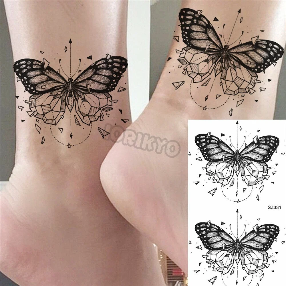Minimalist Polar Bear Small Temporary Tattoos For Women Men Realistic Dandelion Hummingbird Fake Tattoo Sticker Forearm Tatoos