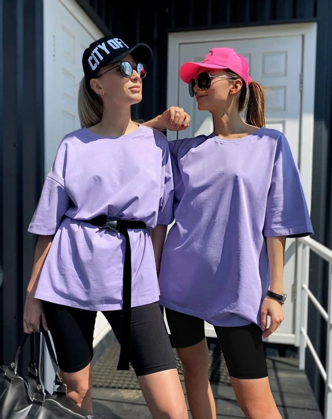 Casual solid new women's two piece suit including belt solid color home loose sports fashion leisure suit summer couples wear