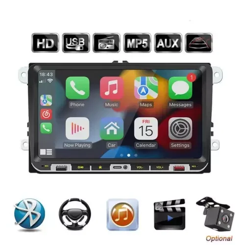 Dronehint 9"Car Stereo Touch Screen Wireless Carplay Player Bluetooth FM Radio Parts2Din (For: Audi Sport) Parts