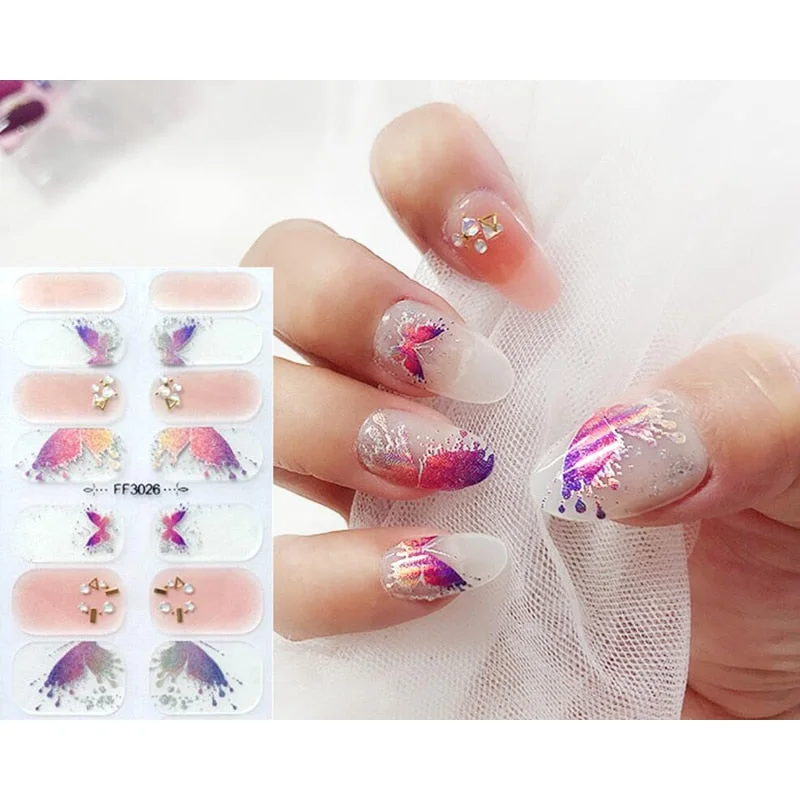 Nail Sticker Set Nails Sticker Designer Nail Stickers Designer Watercolor Style Fashion Nail Stickers Designed Nail Art Stickers