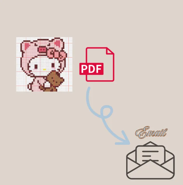 Pig Kitty Digital Pattern 
