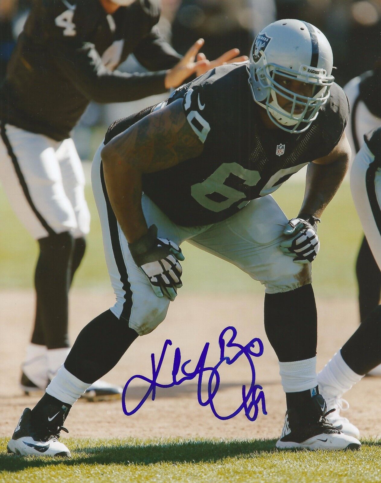 KHALIF BARNES SIGNED OAKLAND RAIDERS 8x10 Photo Poster painting #3 w/COA