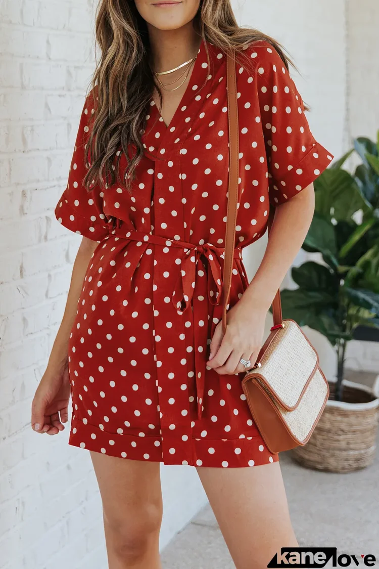 Red Polka Dot Kimono Dress