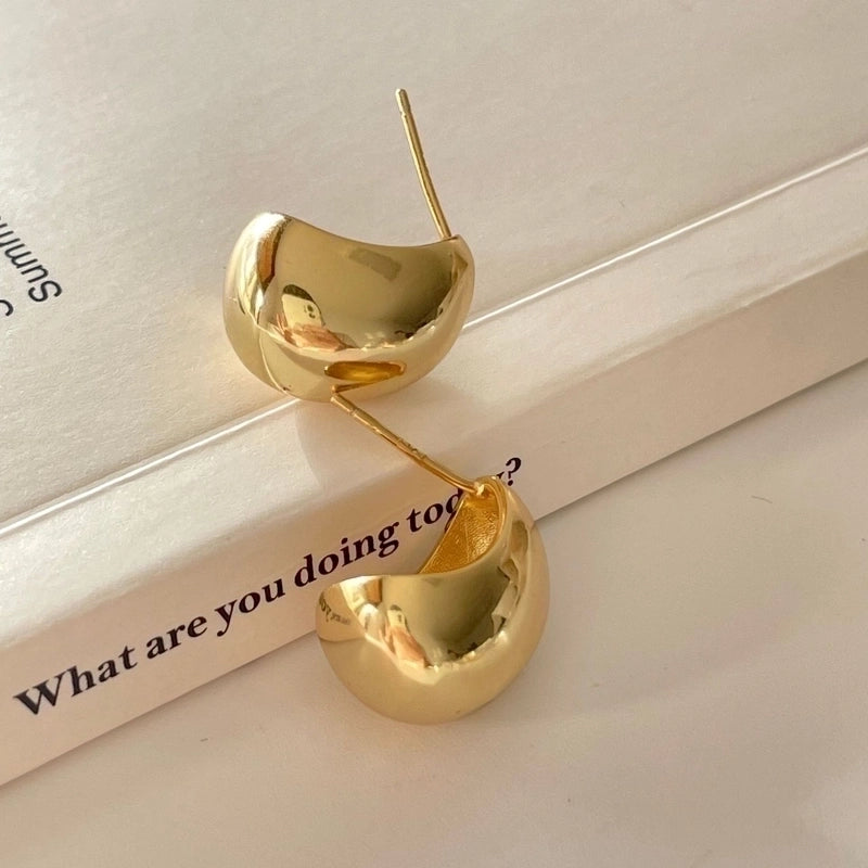 1 Pair Minimalist Solid Color Sterling Silver Ear Studs