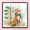 Fox Wearing Scarf-14CT Stamped Cross Stitch 21*21cm/8.27*8.27in tapestrymarket