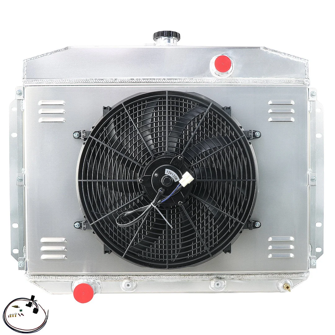 Alloyworks 4 Row Radiator Shroud Fans For 1961-1964 Ford F100 F250 F350 Truck PICKUP V8-120W