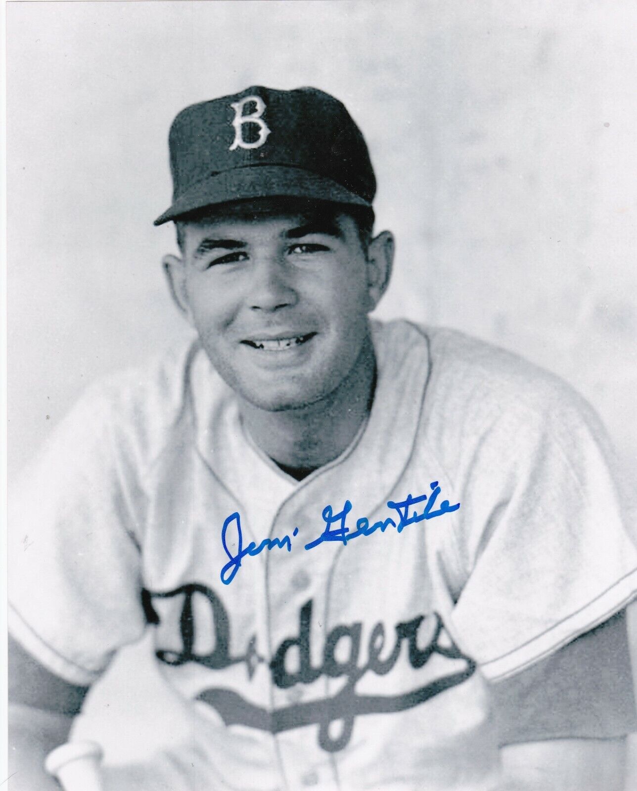 JIM GENTILE BROOKLYN DODGERS ACTION SIGNED 8x10