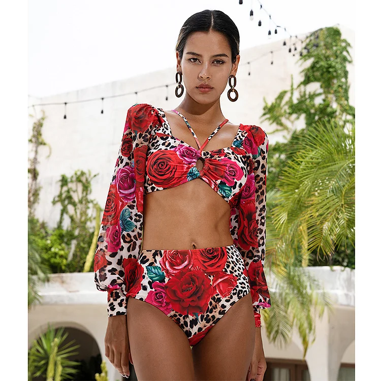 alexsiastam Leopard Ribbon Bikini 上下セット Amazon.com: Halter String Bikini Sets Breathable High Waist