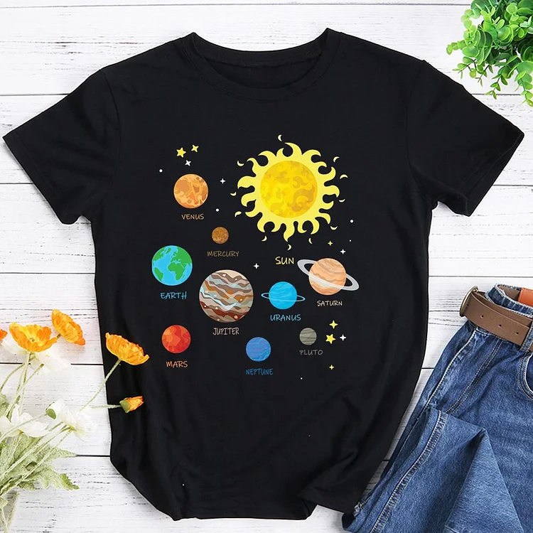 Solar System Funny Planets T-Shirt Tee -603975-Annaletters