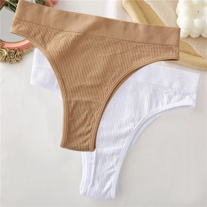 2PCS/Set Sexy Thong Panties Women's Underwear G-String Female Underpants Seamless Briefs Intimates Sexy Lingerie T-Back Pantys