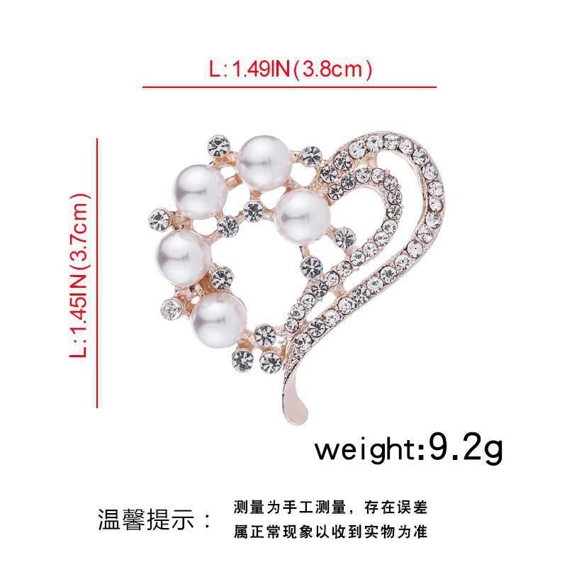 Elegant Glam Pin Heart Shape Flower Bow Knot Alloy Plating Artificial Pearls Women’s Brooches