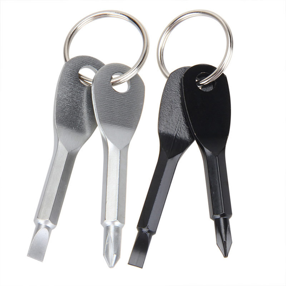 

2 in 1 Stainless Steel Mini Keychain Slotted Phillips Screwdriver EDC Tool, Silver, 501 Original