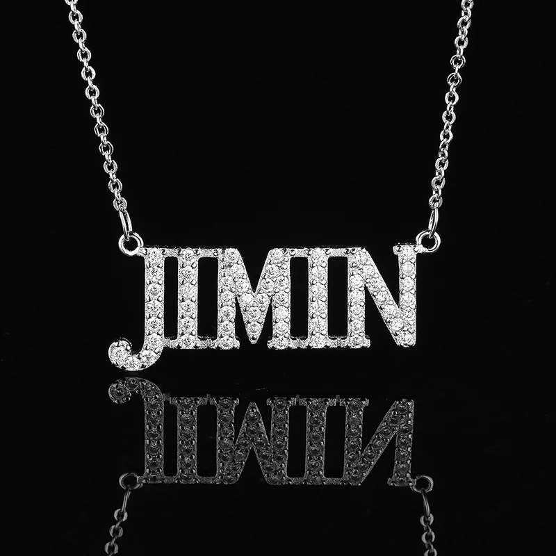 BTS Jimin Gold-plated Diamond Necklace Rose Gold And Silver