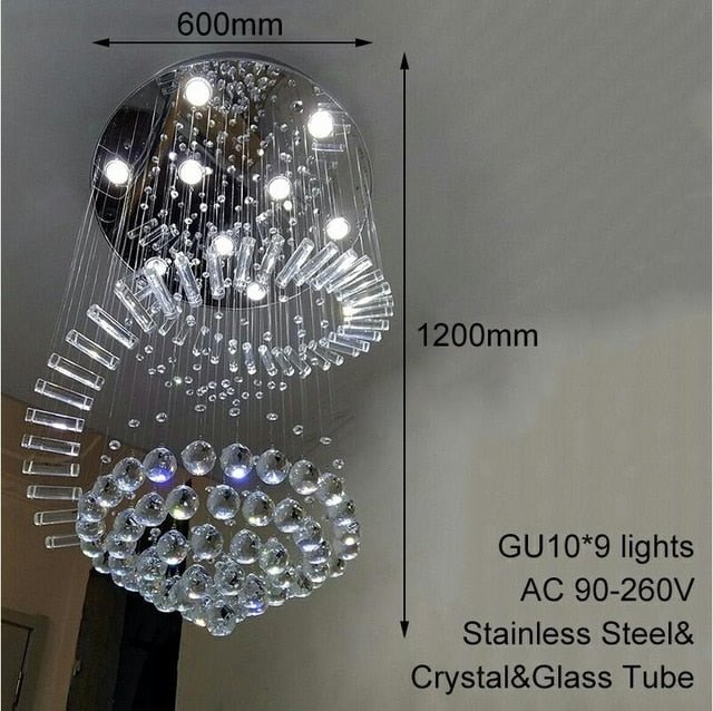Modern Crystal Loft Traditional Chandelier Art Deco With GU10 9 Lights For Living Room Bedroom Hotel Lobby Restaurant Store Bar