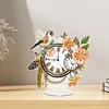 (US Local)Acrylic Special Shape Flower Bird Diamond Painting Clock Ornaments Kit for Home