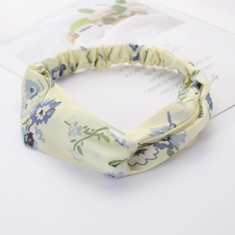 Women’s Lady Polka Dots Flower Cloth Hair Band