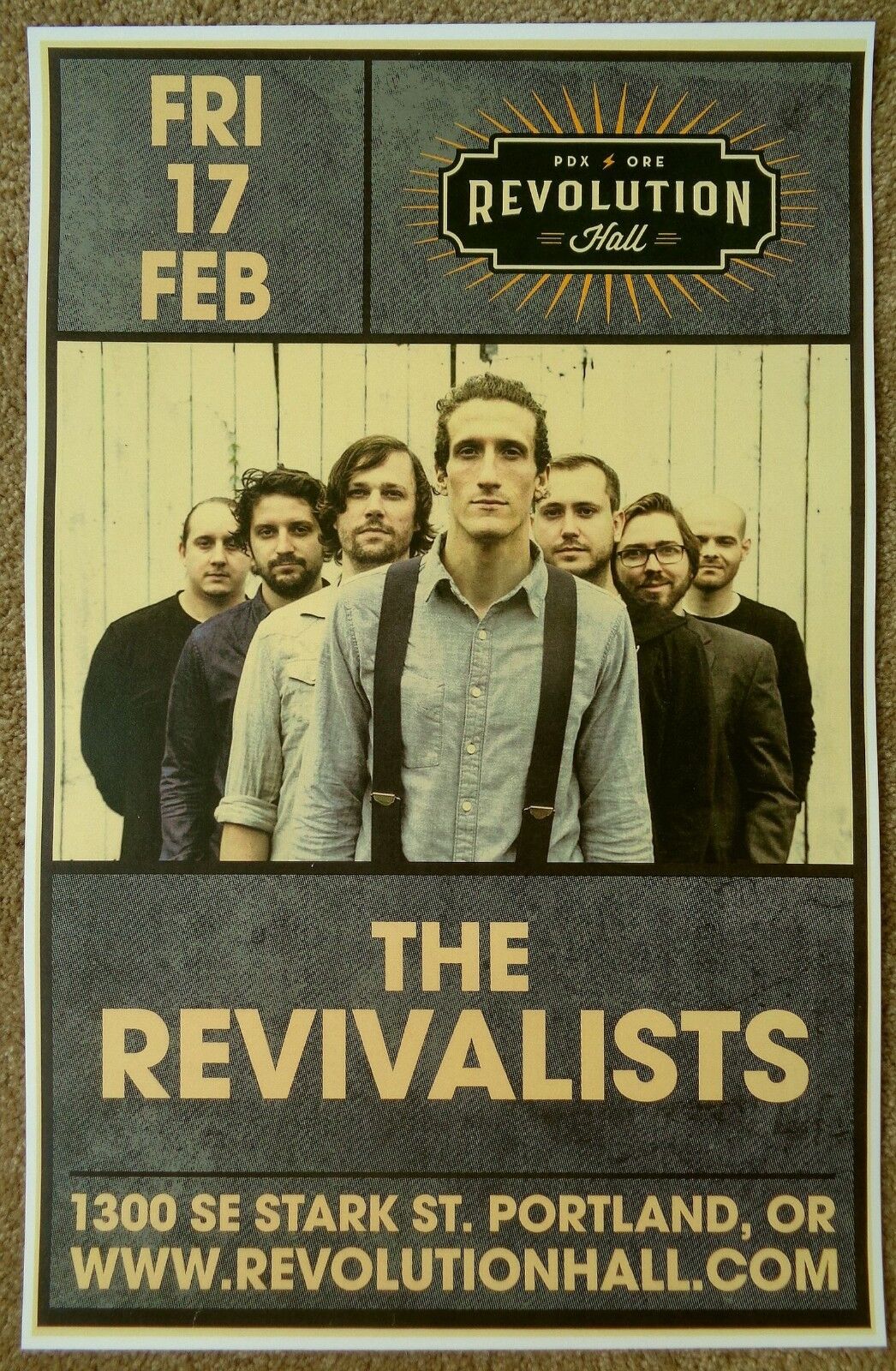 THE REVIVALISTS 2017 Gig POSTER Portland Oregon Concert