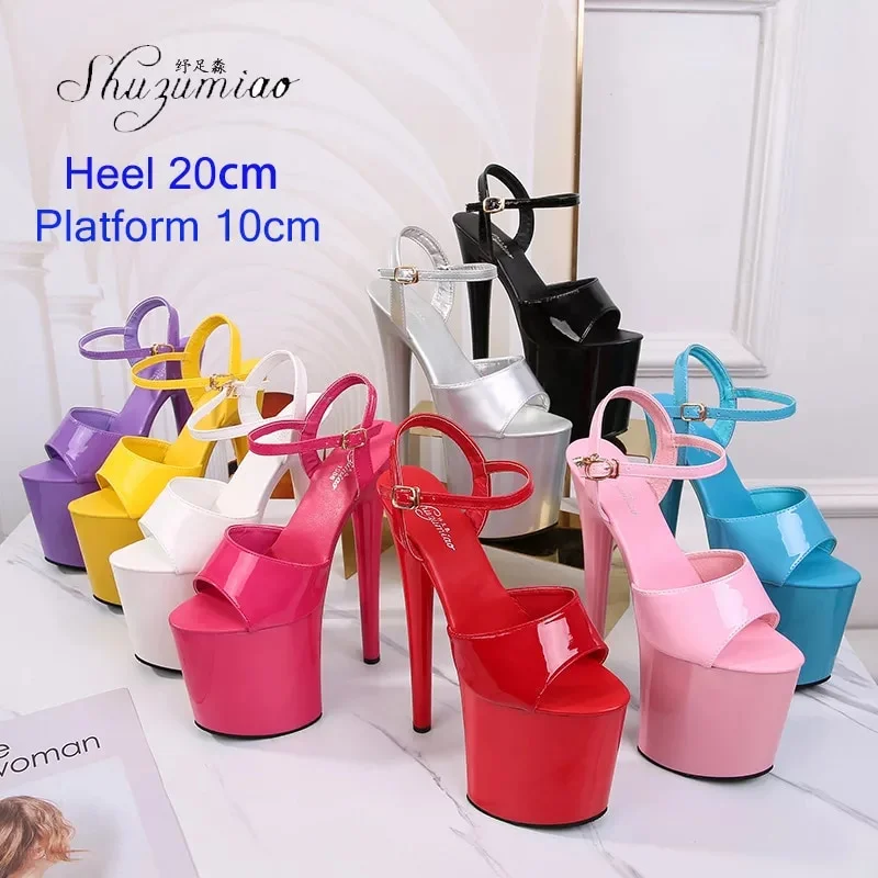 Sdrawing Pole Dance Shoes Stripper High Heels Women Sexy Show Shoes Sandals Party Club 15 17 CM Platform High-heeled Shoes Wedding