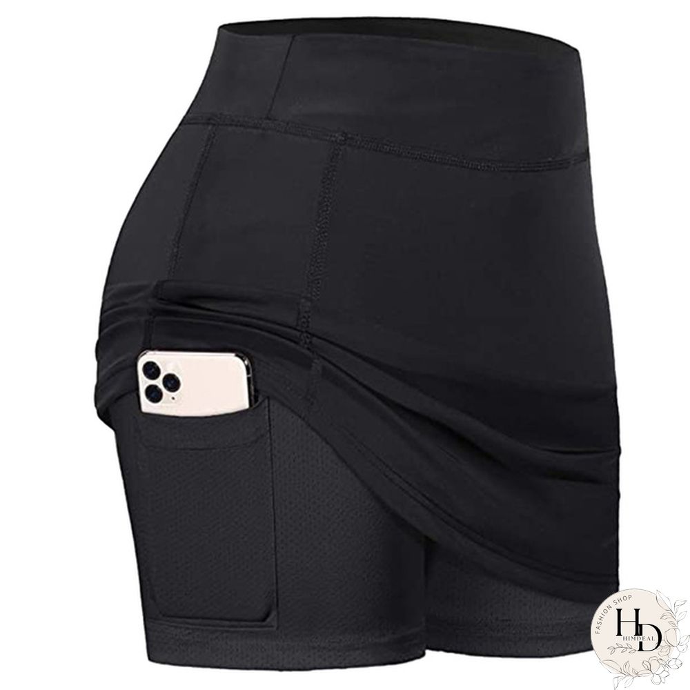 Womens Summer Athletic Tennis Skirt Golf Inner Shorts Elastic Sports Running Skort