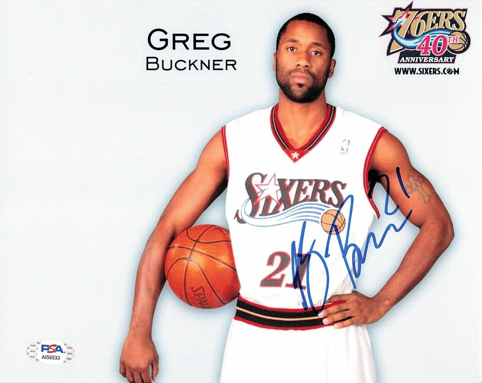 Greg Buckner signed 8x10 Photo Poster painting PSA/DNA Philadelphia 76ers Autographed