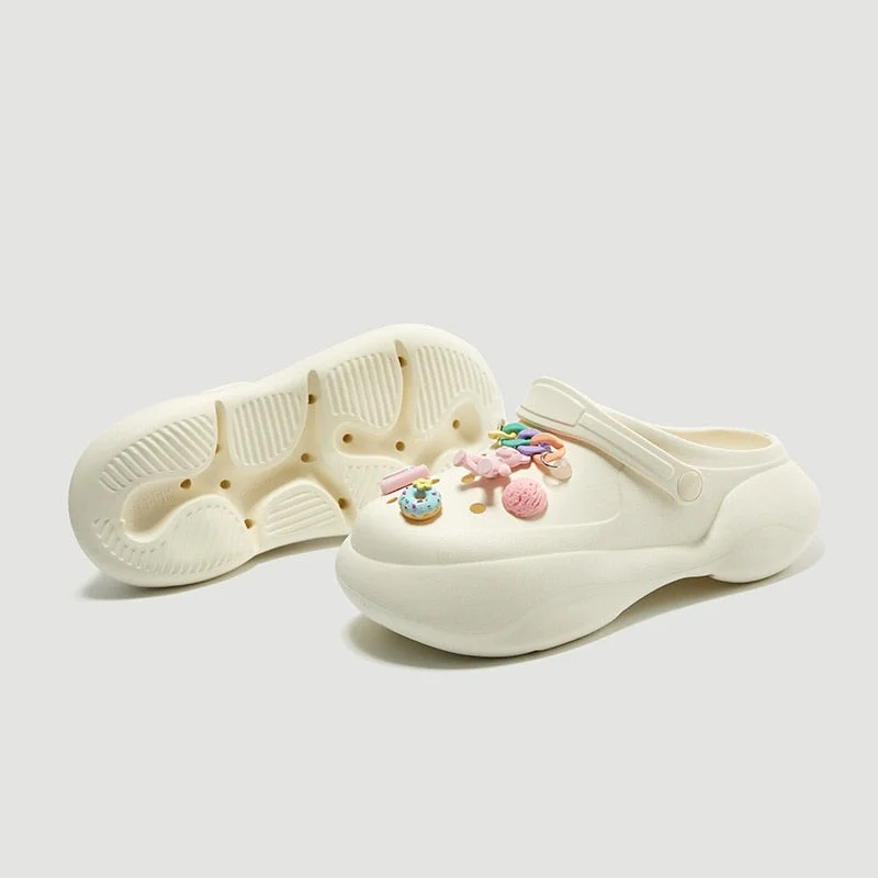 Love Home Hole Shoes Wear Sandals Outside In Summer Women's Thick Soled Increased EVA Home Shoes Personalized Decorative Beach