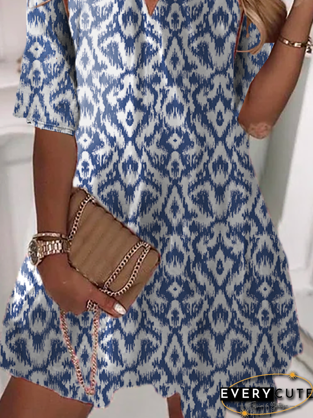 Plus size Printed Half Sleeve Casual Dresses