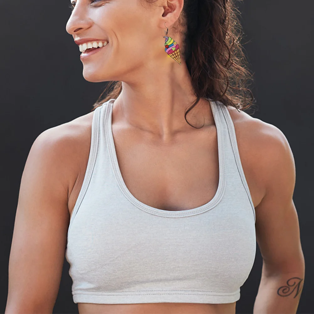 9 Pairs DIY Candy Ice Cream Unicorn Double Sided Diamond Painting DIY Earring Making Kit