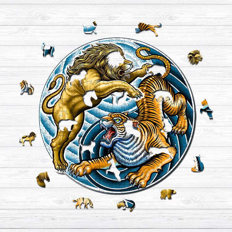 Lion and Tiger Wooden Jigsaw Puzzle