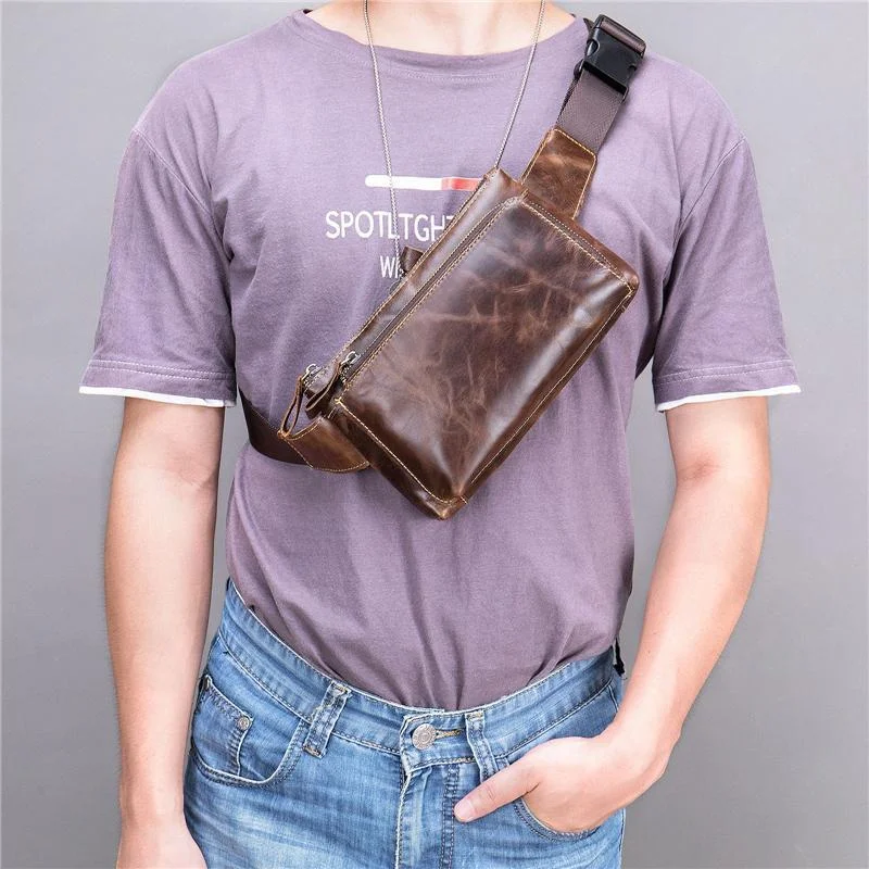 Mens Vingtage Large Capacity Crossbody Bags Fanny Packs
